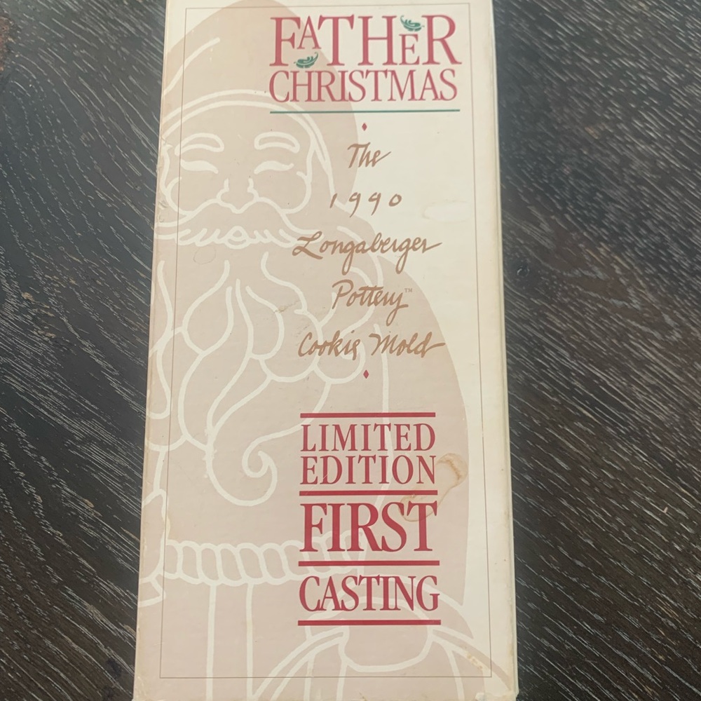 Longaberger Pottery Father Christmas cookie mold